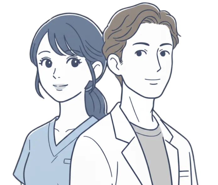 院長とスタッフのイラスト